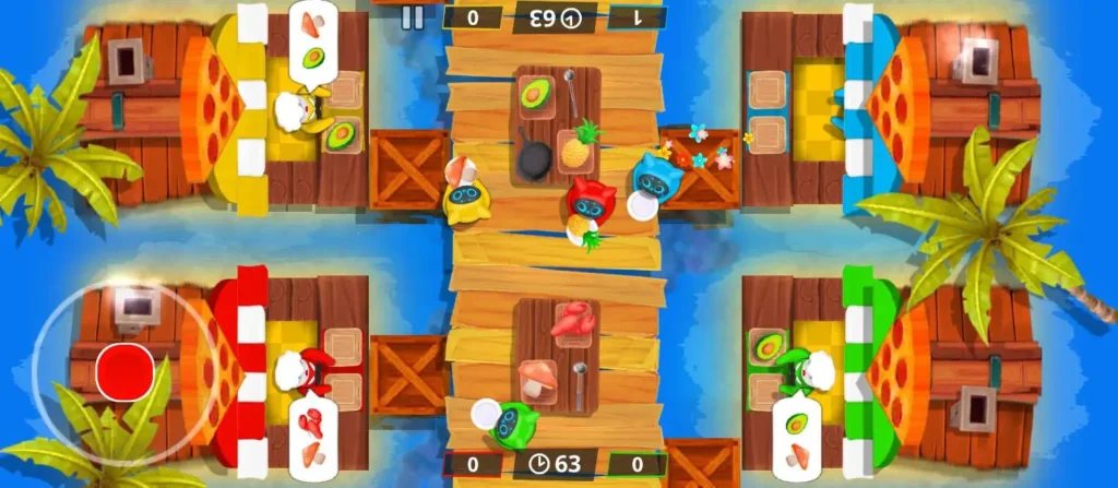 Pizza Time mini-game gameplay in Stickman Party