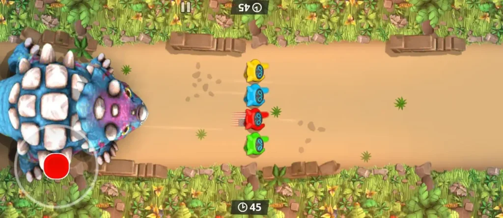 The Dinosaur mini-game in Stickman Party gameplay