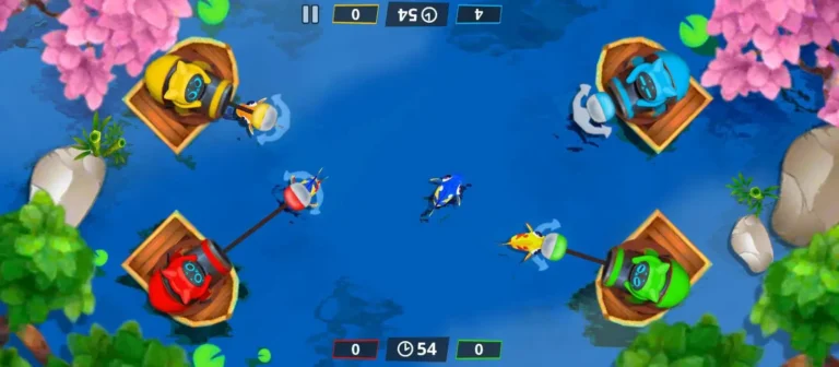 The Fishing mini-game gameplay in Stickman Party