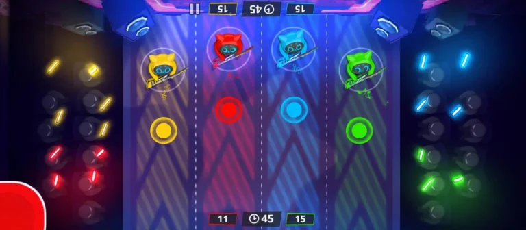 Guitar Heroes mini-game in Stickman Party